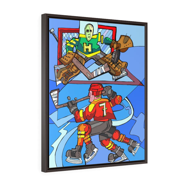 Old Time Hockey - Framed Canvas Print