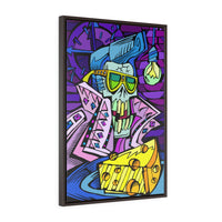 Skelvis loved cheese - Framed Canvas Print