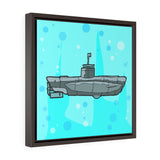 Sub Blue - Framed Canvas Print