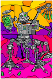 Robot Pickle Plucker - Metal Print