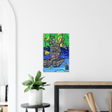 Robot Banana Driller - Metal Print